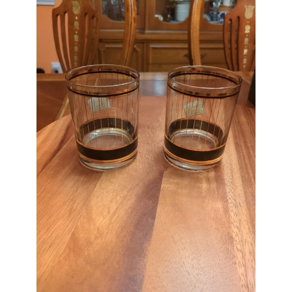 Set of 2 Vtg Culver Devon Whiskey Old Fashioned Glasses